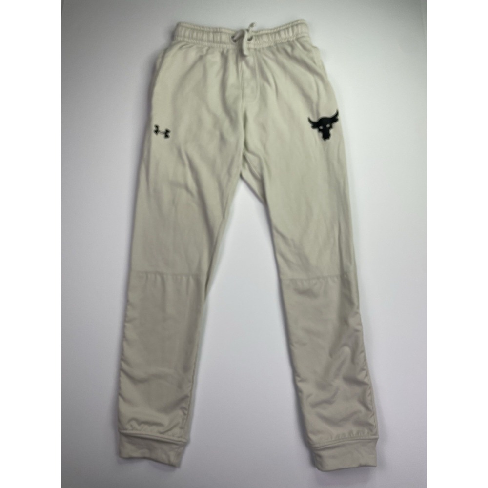 Under Armour The Rock Project Sweatpants Men's Small Cream Active Gym Clothes